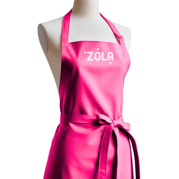 Fartuch Kosmetyczny Różowy Zola z Logo Elegancki Fartuszek dla Stylistki