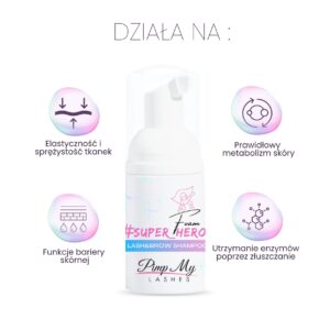 Szampon Super Hero Foam do Brwi i Rzęs Pimp My Lashes 30ml Nawilżenie i Oczyszczenie