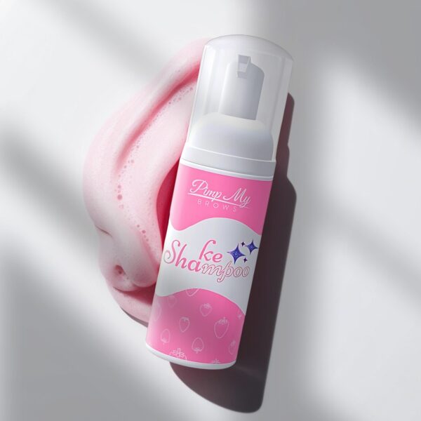 Shake Shampoo Pimp My Brows 50ml Różowy Piankowy Szampon do Brwi o Zapachu Truskawkowego Koktajlu
