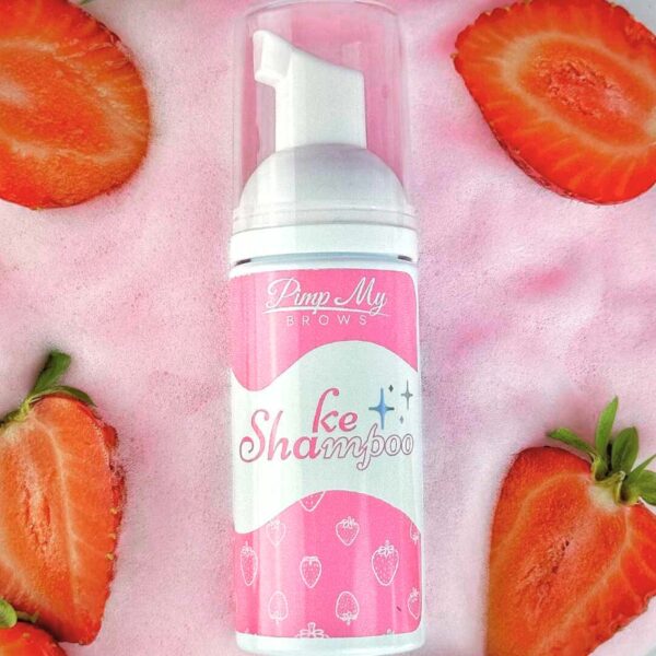 Shake Shampoo Pimp My Brows 50ml Różowy Piankowy Szampon do Brwi o Zapachu Truskawkowego Koktajlu