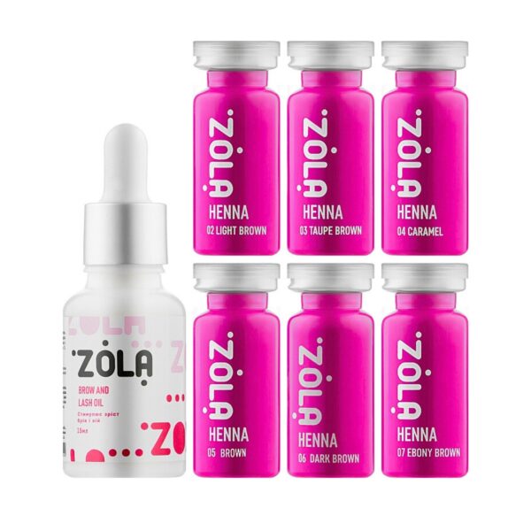 Brow Box 10g Zola Profesjonalny Zestaw Henny Pudrowej do Koloryzacji Brwi