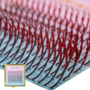Czerwone Brokatowe Rzęsy Promienie Mini Mix Glitter Collection Moemi RED
