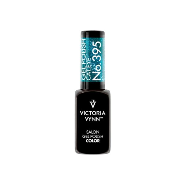 Turkusowy lakier hybrydowy No. 395 Eye Siri Cat Eye Victoria Vynn Gel Polish Hybrid