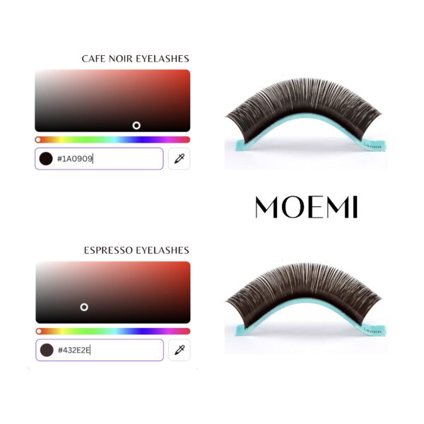 Rzęsy Ciemny Brąz CAFE NOIR Moemi Lashes – Najlepsze Brązowe Rzęsy Skręt M