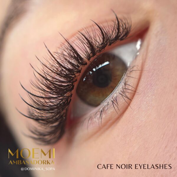 Rzęsy Ciemny Brąz CAFE NOIR Moemi Lashes – Najlepsze Brązowe Rzęsy Skręt M