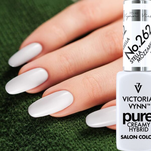 Biały lakier hybrydowy do paznokci No.262 Stella Victoria Vynn Pure Creamy Hybrid