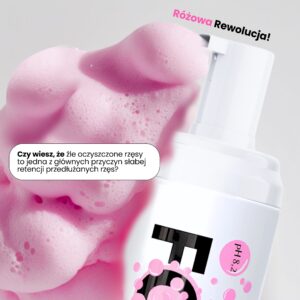 PINK FOAM Moemi 100ml Profesjonalny Szampon do Przedłużania Rzęs – pH 8,2 | Lepsza Retencja Rzęs