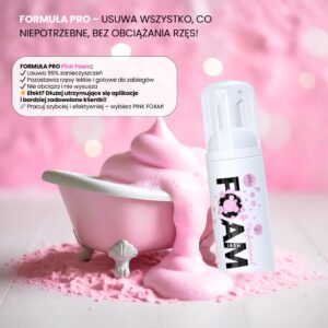 PINK FOAM Moemi 100ml Profesjonalny Szampon do Przedłużania Rzęs – pH 8,2 | Lepsza Retencja Rzęs