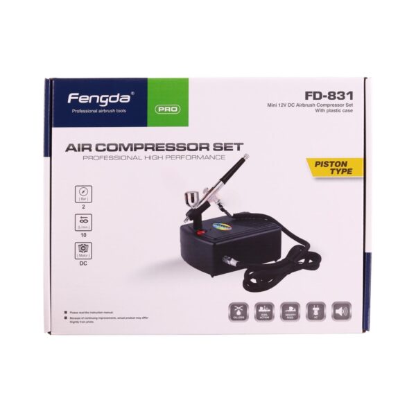 Aerograf do Brwi Fengda BD-831 | Zestaw Airbrush Brows z Kompresorem
