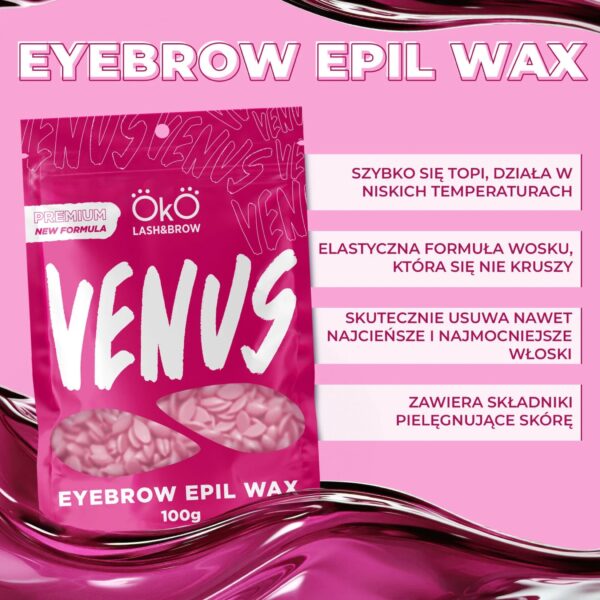 Wosk do depilacji brwi OKO Lash&Brow — Neptune (niebieski) lub Venus (różowy) — 100g
