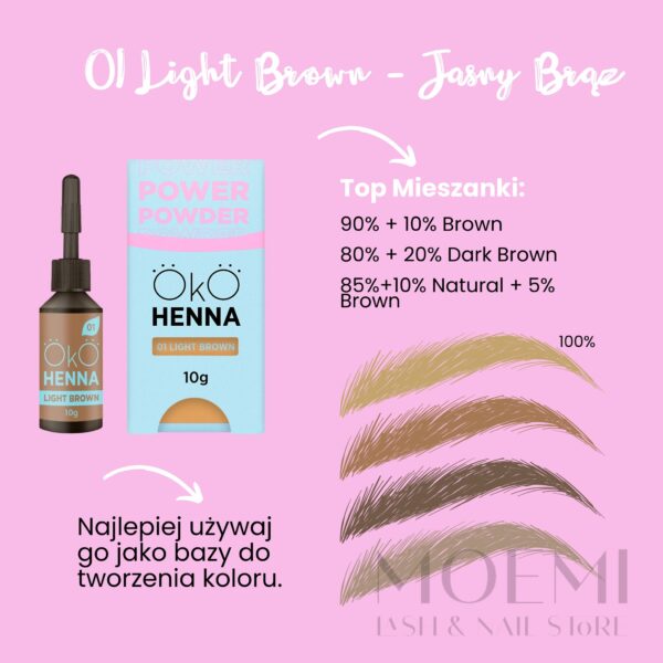 Henna Pudrowa do Farbowania Brwi OKO Power Powder — 10g | Mocne Krycie i Naturalny Efekt