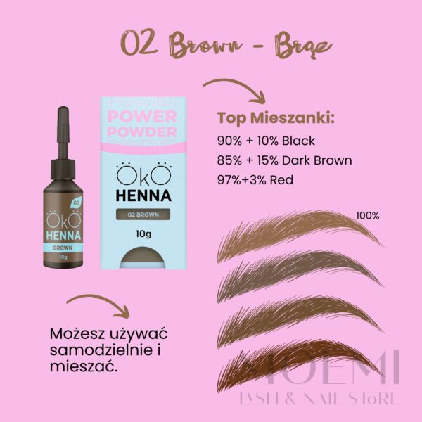 Henna Pudrowa do Farbowania Brwi OKO Power Powder — 10g | Mocne Krycie i Naturalny Efekt