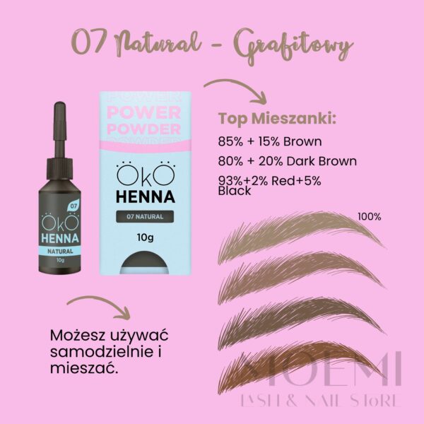 Henna Pudrowa do Farbowania Brwi OKO Power Powder — 10g | Mocne Krycie i Naturalny Efekt