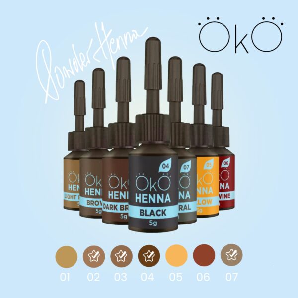 Henna Pudrowa do Farbowania Brwi OKO Power Powder — 10g | Mocne Krycie i Naturalny Efekt
