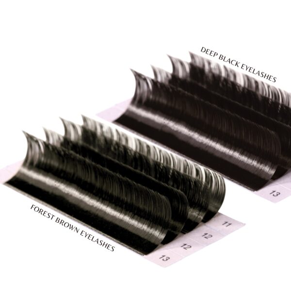 OUTLET Rzęsy FOREST Moemi Lashes – Brązowe Rzęsy z Zieloną Poświatą (Black Green) do Przedłużania