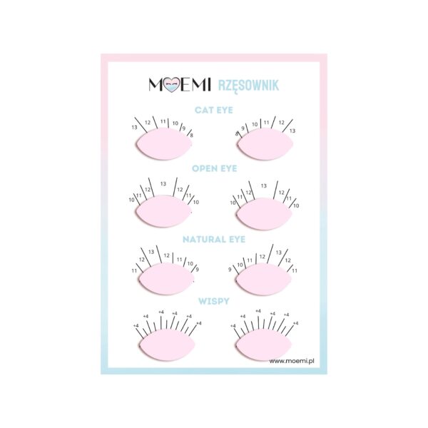 Karta Pracy Gotowe Efekty Stylizacji Rzęs – Moemi Rzęsownik| Cat Eye, Open Eye, Natural, Wispy