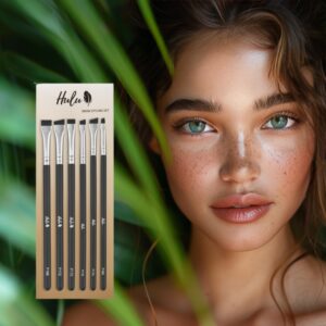 HULU Zestaw Pędzli do Brwi Brow Styling Set 6 szt. – do henny, farbki i makijażu