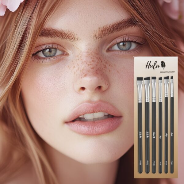 HULU Zestaw Pędzli do Brwi Brow Styling Set 6 szt. – do henny, farbki i makijażu
