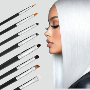 HULU Perfect Cat Eye – Zestaw 8 precyzyjnych pędzli do brwi, makijażu i liftingu rzęs