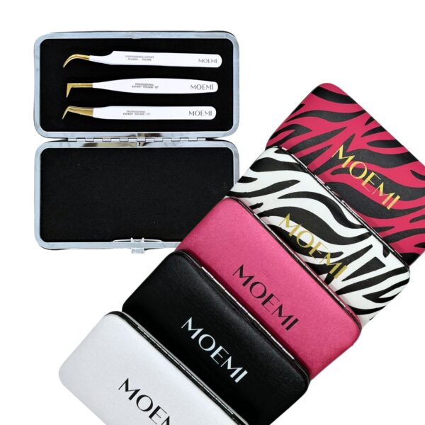Magnetyczne Etui na Pęsety do Przedłużania Rzęs – Eleganckie |3 Pęsety | Kolekcja MOEMI