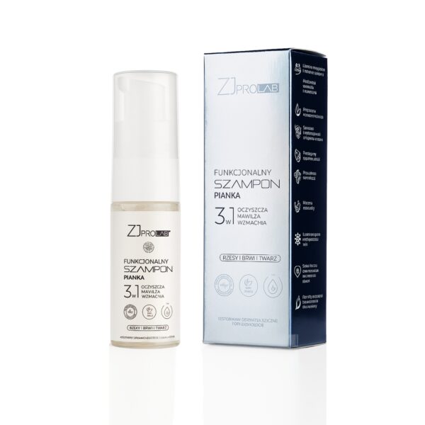 Szampon do rzęs i brwi w piance ZJ PROLAB® 30 ml – naturalna pielęgnacja po przedłużaniu