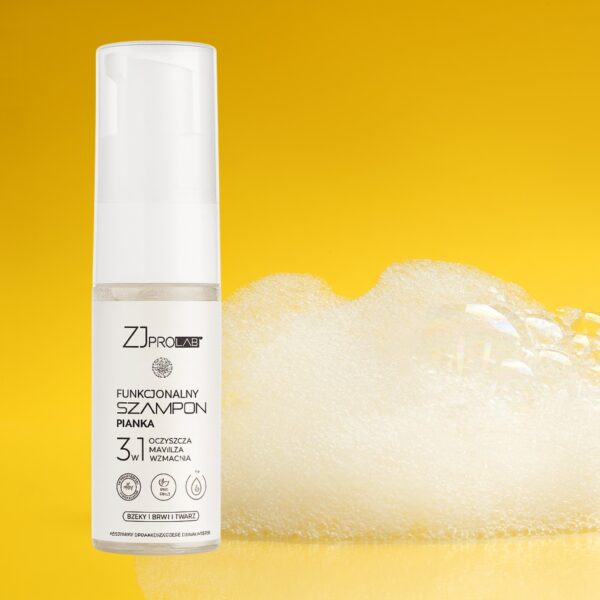 Szampon do rzęs i brwi w piance ZJ PROLAB® 30 ml – naturalna pielęgnacja po przedłużaniu