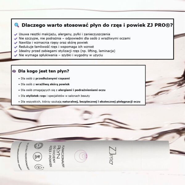 Płyn do higieny powiek i rzęs ZJ PRO® 50 ml – naturalny, wegański, bez podrażnień