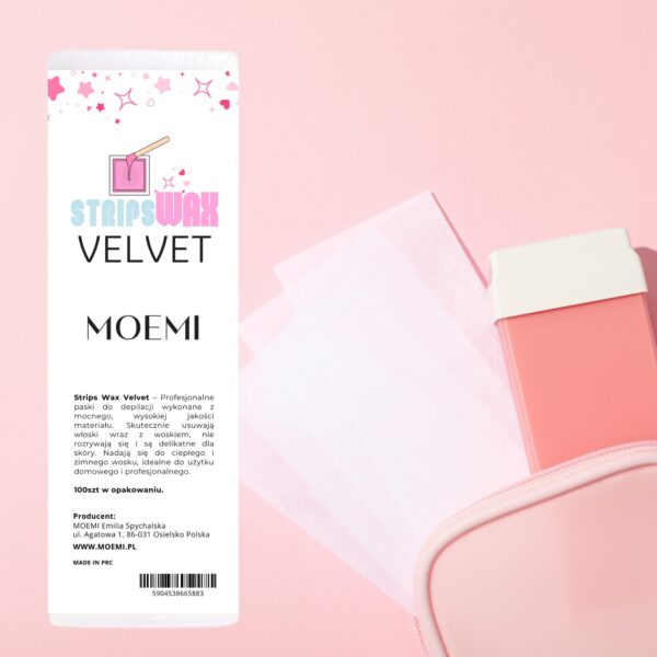 MOEMI Strips Wax Velvet – Profesjonalne paski do ciepłego wosku 100 szt