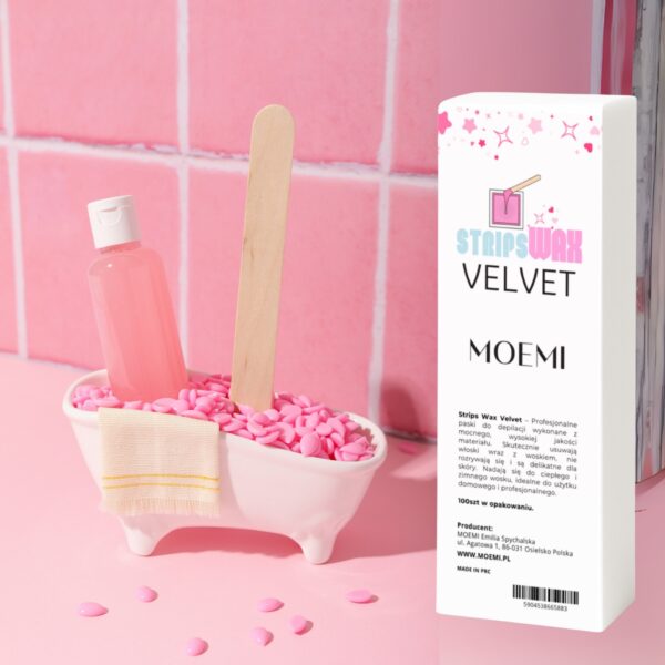 MOEMI Strips Wax Velvet – Profesjonalne paski do ciepłego wosku 100 szt