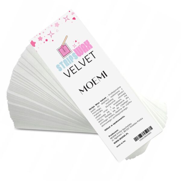 MOEMI Strips Wax Velvet – Profesjonalne paski do ciepłego wosku 100 szt