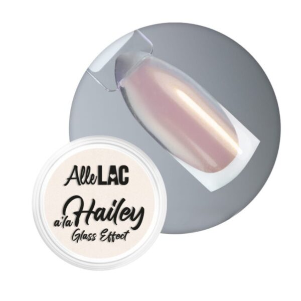 Pyłek do paznokci A’la Hailey Glass Effect Nr 1 – AlleLac | Efekt szkła, glazed nails, Hailey Bieber nails