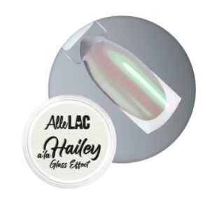 Pyłek do paznokci A’la Hailey Glass Effect Nr 2 – AlleLac | Efekt szkła, glazed nails, Hailey Bieber nails