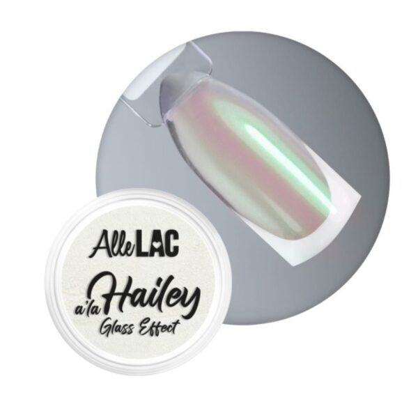 Pyłek do paznokci A’la Hailey Glass Effect Nr 2 – AlleLac | Efekt szkła, glazed nails, Hailey Bieber nails