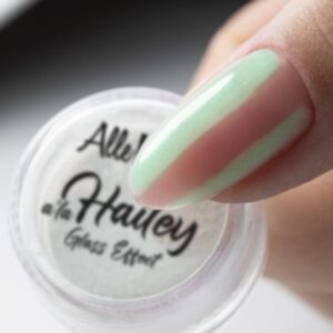 Pyłek do paznokci A’la Hailey Glass Effect Nr 2 – AlleLac | Efekt szkła, glazed nails, Hailey Bieber nails