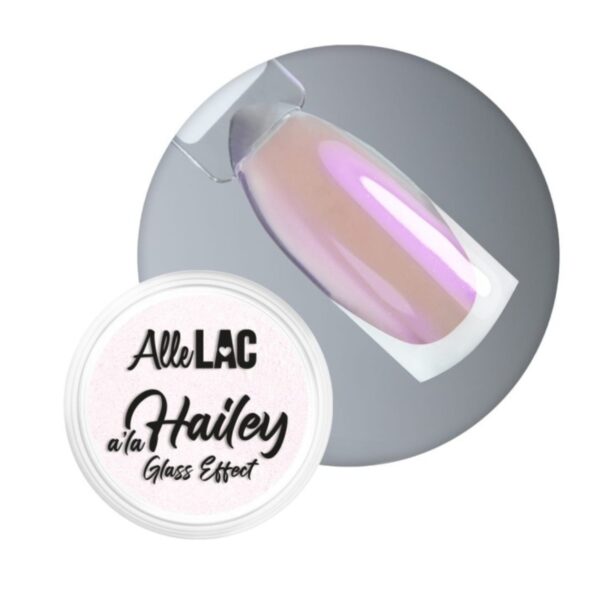 Pyłek do paznokci A’la Hailey Glass Effect Nr 4 – AlleLac | Efekt szkła, glazed nails, Hailey Bieber nails