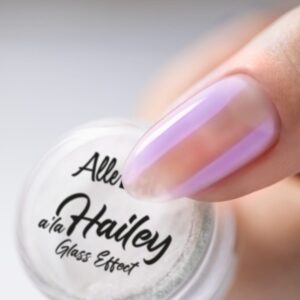 Pyłek do paznokci A’la Hailey Glass Effect Nr 4 – AlleLac | Efekt szkła, glazed nails, Hailey Bieber nails