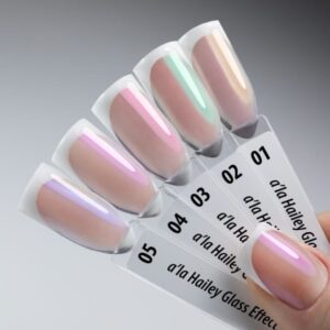 Pyłek do paznokci A’la Hailey Glass Effect Nr 5 – AlleLac | Efekt szkła, glazed nails, Hailey Bieber nails