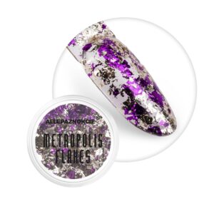 Pyłek do paznokci Metropolis Flakes Nr 7 – dwukolorowy metaliczny efekt 0,15g | Allepaznokcie