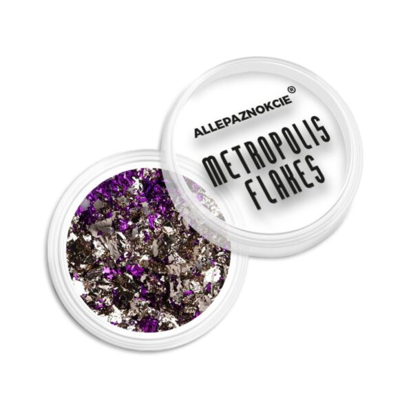 Pyłek do paznokci Metropolis Flakes Nr 7 – dwukolorowy metaliczny efekt 0,15g | Allepaznokcie