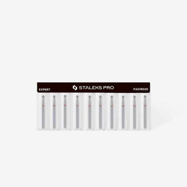 Staleks Frez Diamentowy Kulka Czerwona 2,5 mm EXPERT – Profesjonalny Frez do Manicure i Pedicure