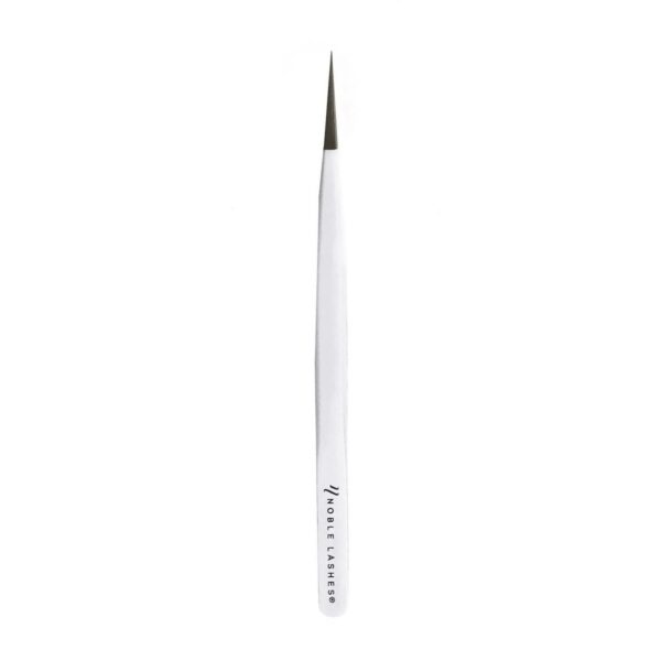 Pęseta do przedłużania rzęs Noble Lashes White Straight – Profesjonalna, Prosta, Stal Nierdzewna
