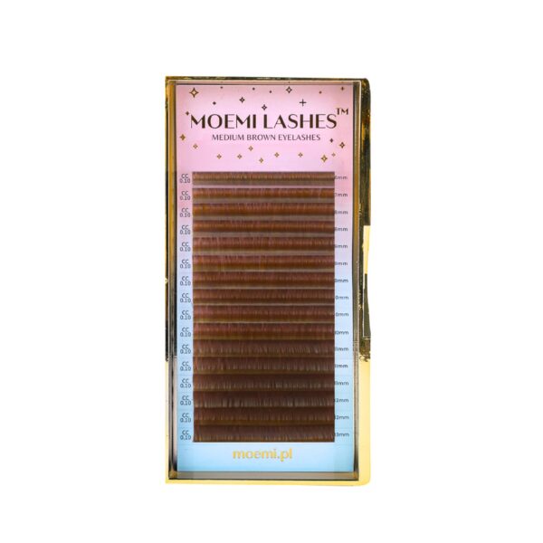 Rzęsy Jasny Brąz MEDIUM BROWN Moemi Lashes – Rzęsy Jasno Brązowe do Przedłużania