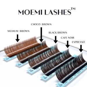 Rzęsy Jasny Brąz MEDIUM BROWN Moemi Lashes skręt M – Rzęsy Jasno Brązowe do Przedłużania