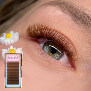 Rzęsy Jasny Brąz MEDIUM BROWN Moemi Lashes skręt M – Rzęsy Jasno Brązowe do Przedłużania