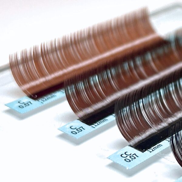 Rzęsy Jasny Brąz MEDIUM BROWN Moemi Lashes skręt M – Rzęsy Jasno Brązowe do Przedłużania