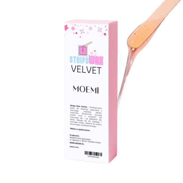 MOEMI Strips Wax Velvet – Profesjonalne Różowe paski do ciepłego wosku 100 szt
