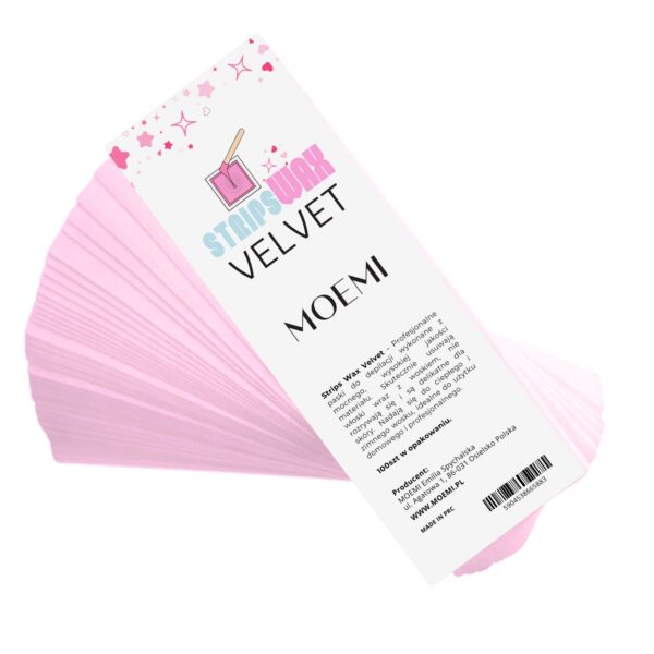 MOEMI Strips Wax Velvet – Profesjonalne Różowe paski do ciepłego wosku 100 szt