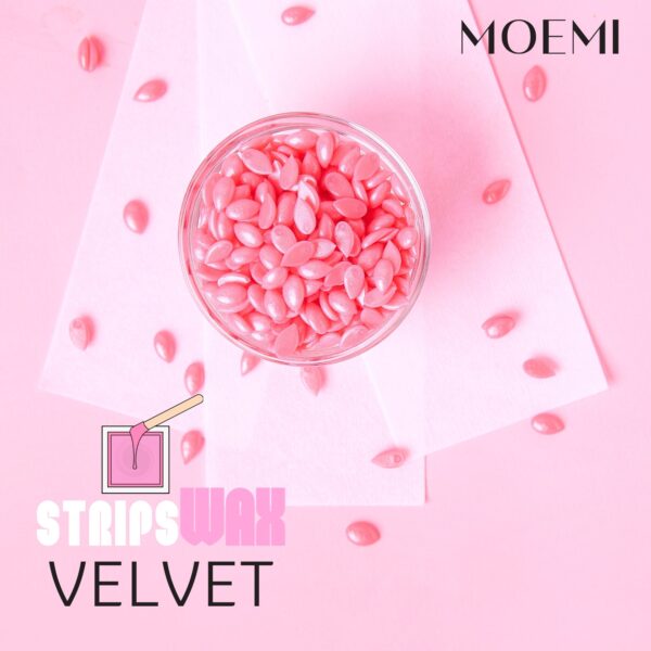 MOEMI Strips Wax Velvet – Profesjonalne Różowe paski do ciepłego wosku 100 szt