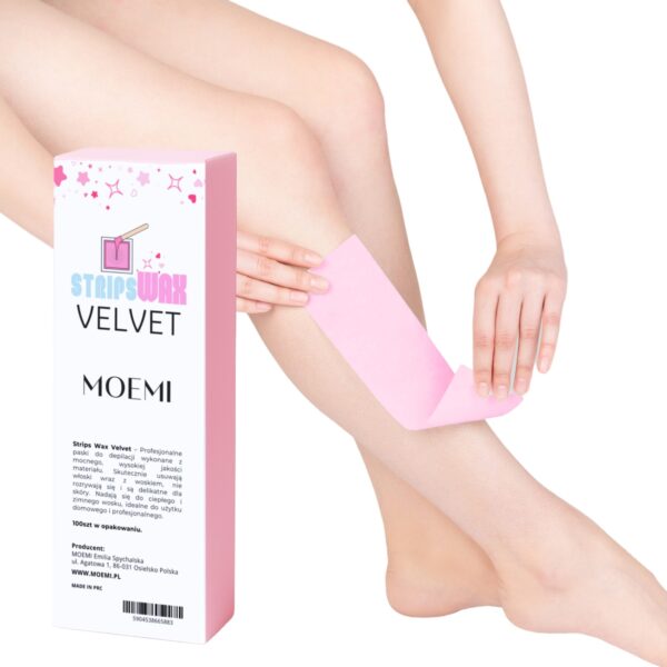 MOEMI Strips Wax Velvet – Profesjonalne Różowe paski do ciepłego wosku 100 szt
