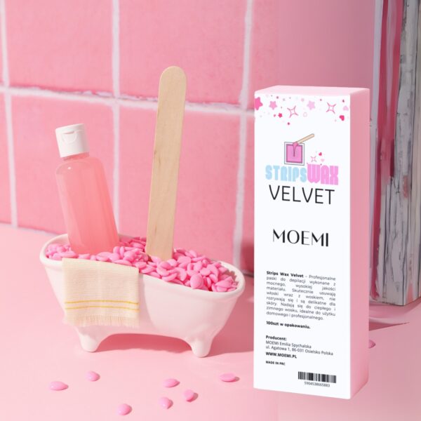 MOEMI Strips Wax Velvet – Profesjonalne Różowe paski do ciepłego wosku 100 szt